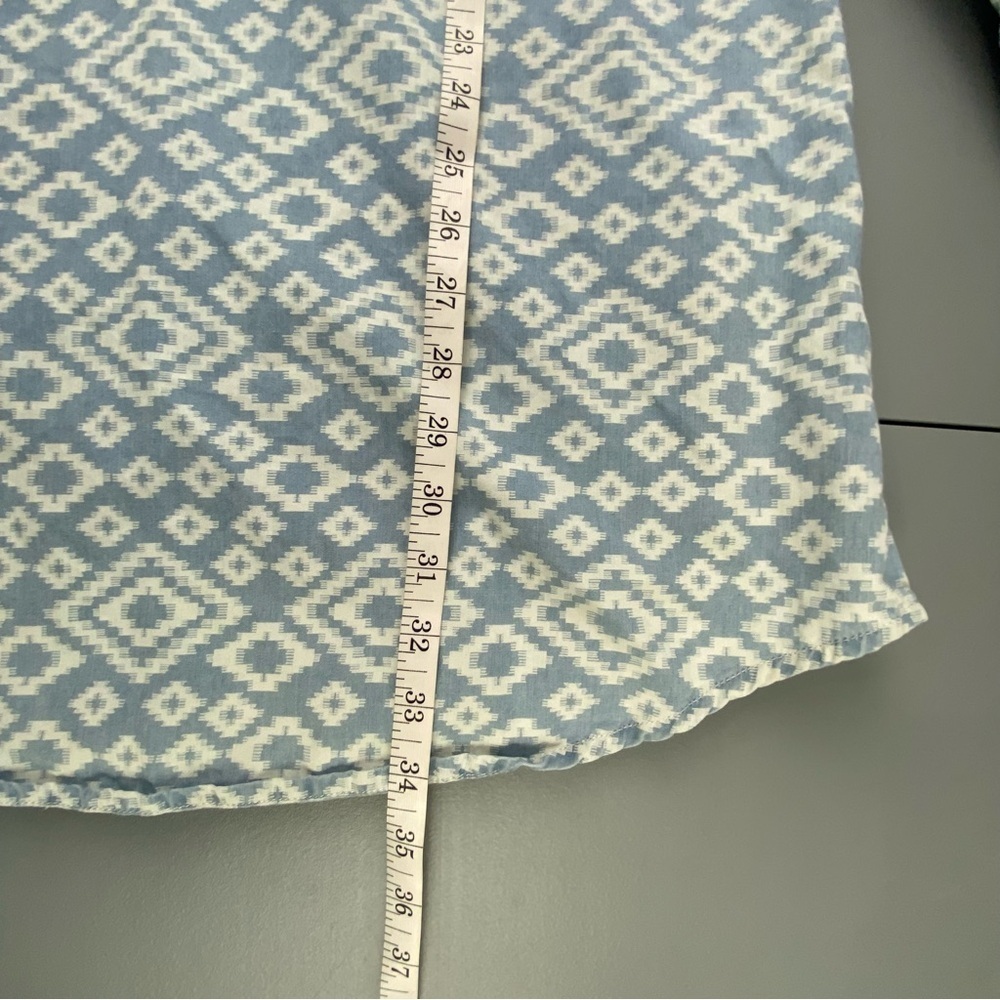 Lucky Brand Southwest Pattern Blue White Button Down LS Women's Dress, Medium - Picture 11 of 13